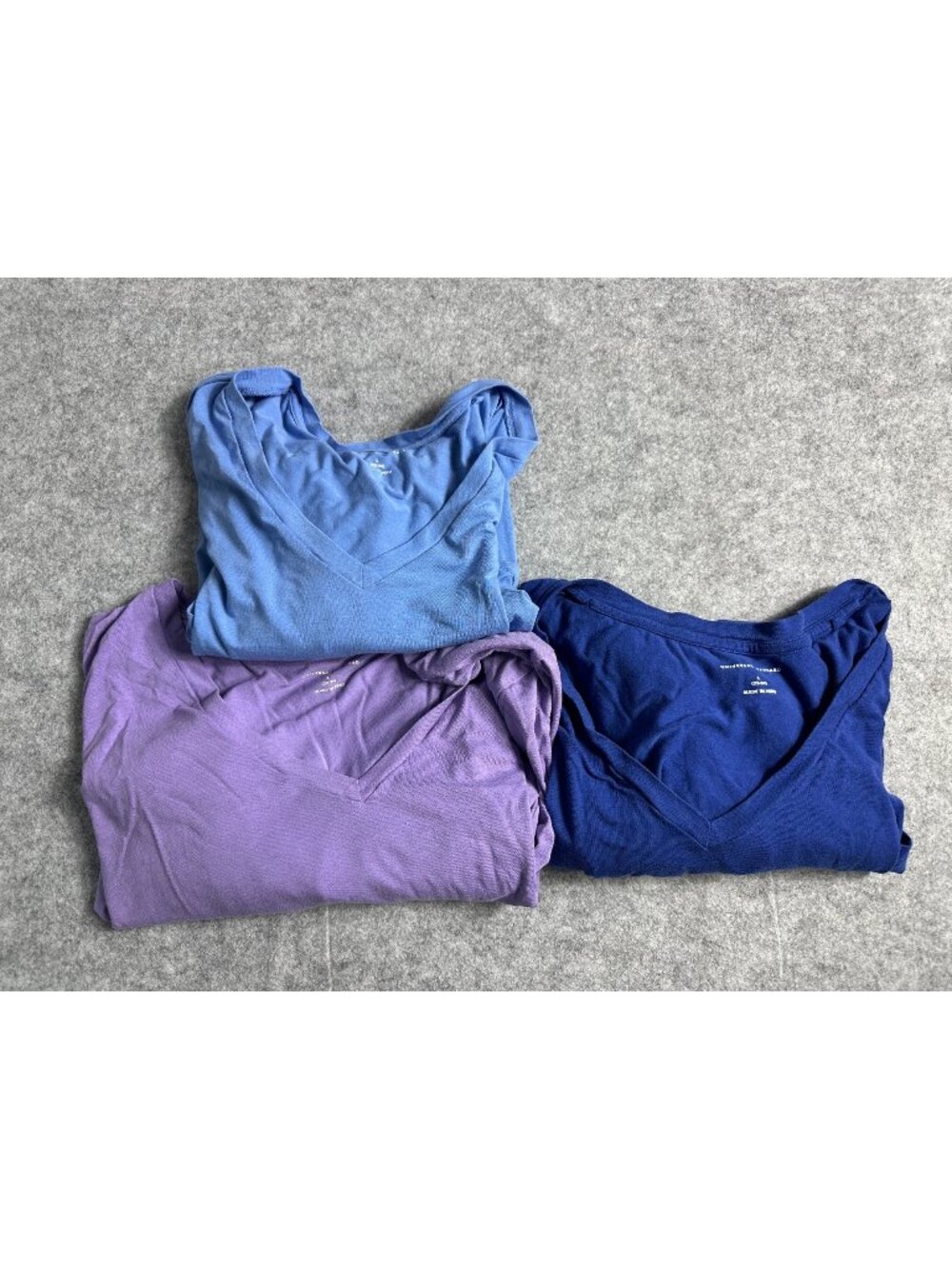 Universal Standard 3 Pack V Neck T Shirts Blue Purple Cotton Modal L 22/24